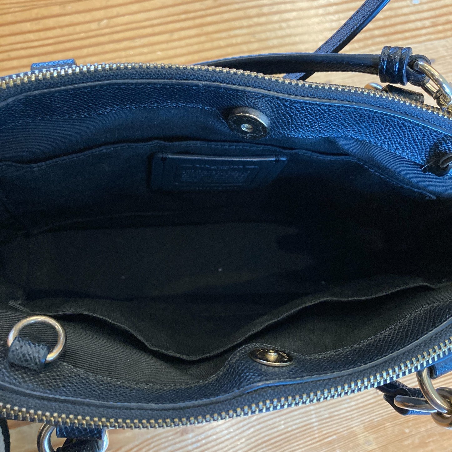 Coach Black F25395 Mini Brooke Carryall Crossgrain Leather Satchel Purse 0308KS