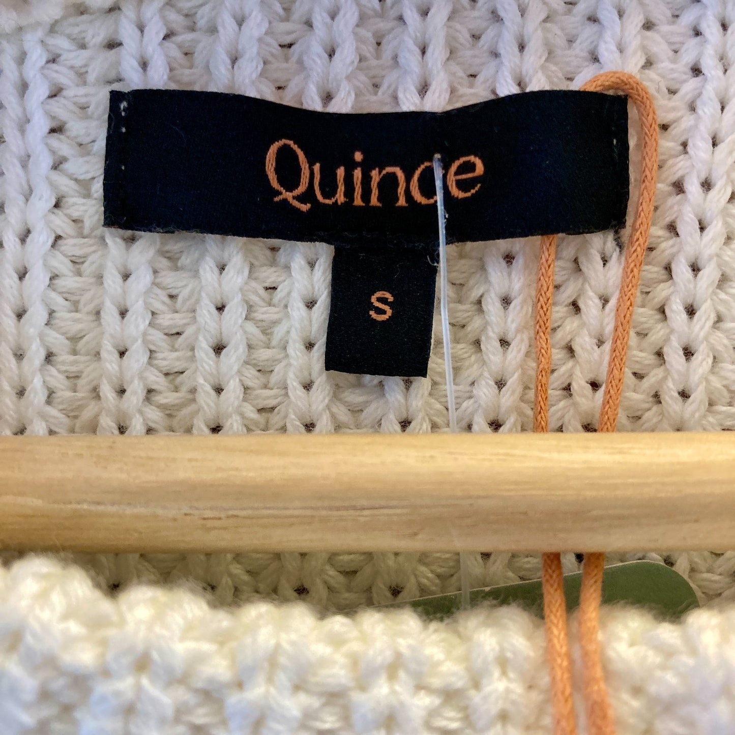 Quince NEW White Fisherman Crew Neck Organic Cotton Sweater - Size S - 0621AF