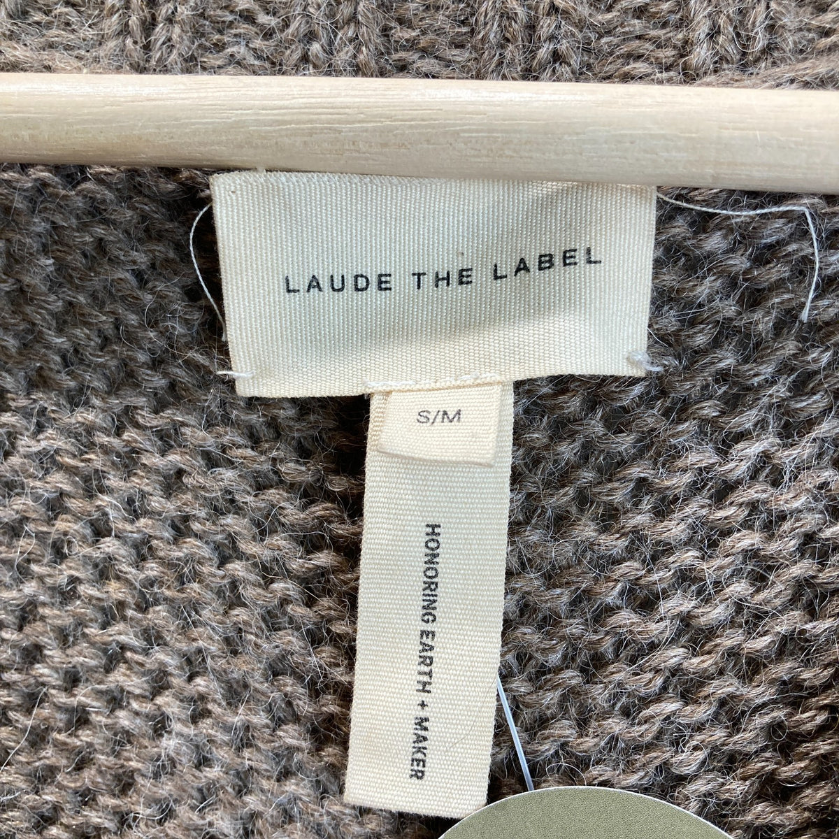 Laude the Label Brown V Neck Pullover Long Alpaca Sweater - Size S/M - 0606RO