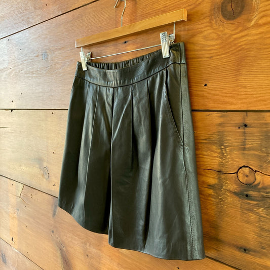 The Fisher Project Eileen Fisher Black Leather Mini Skirt - Size XS - 0209SB