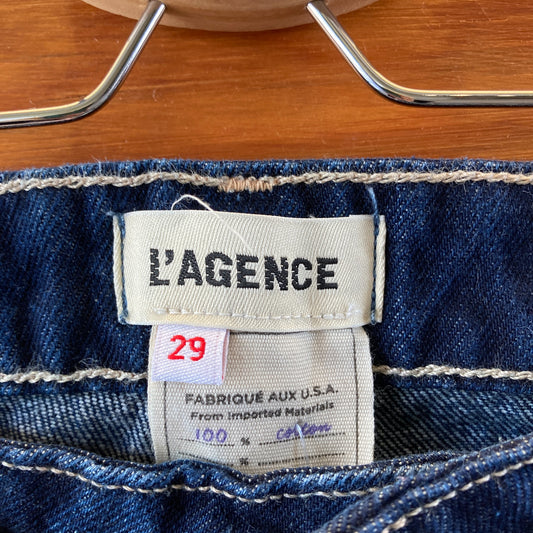 L'Agence $315 Dark Wash Ultra High Rise Miley Cuffed Jeans - Size 29 - 1114LH