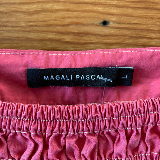 Magali Pascal Pink Puff Sleeve Mini Smocked Babydoll Dress - Size L - 1103ES