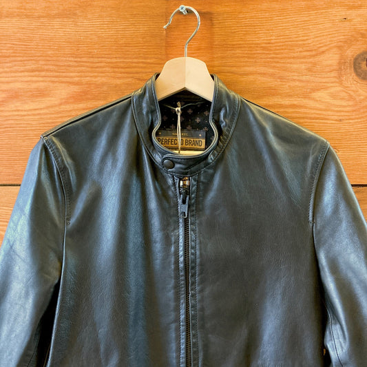 Schott NYC Black Perfecto P571 Mission Cafe Racer Leather Jacket - XS - 1223NM