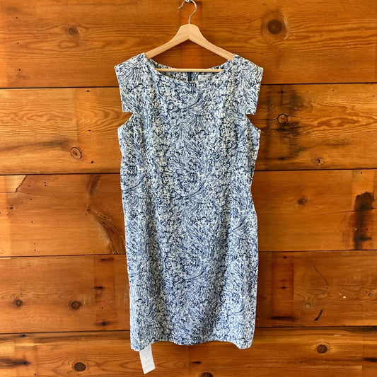 14 - M.M. Lafleur Indigo Marble Print NEW Sarah 7.0 Sleeveless Dress 0416JW