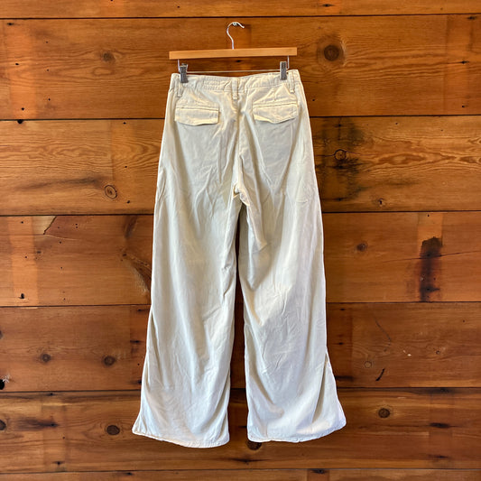 Rag & Bone Khaki High Waisted Cotton Wide Leg Trousers Pants - Size 6 - 1011SC
