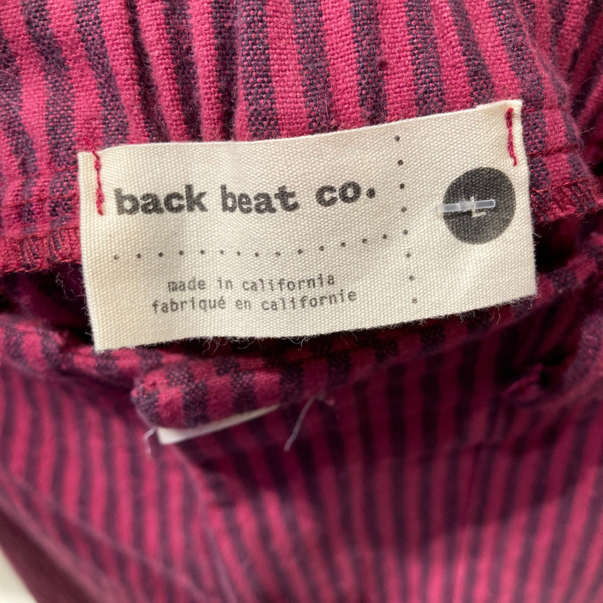 Back Beat Magenta Striped High Rise Pull On Utility Pants - Size L - 0607CC