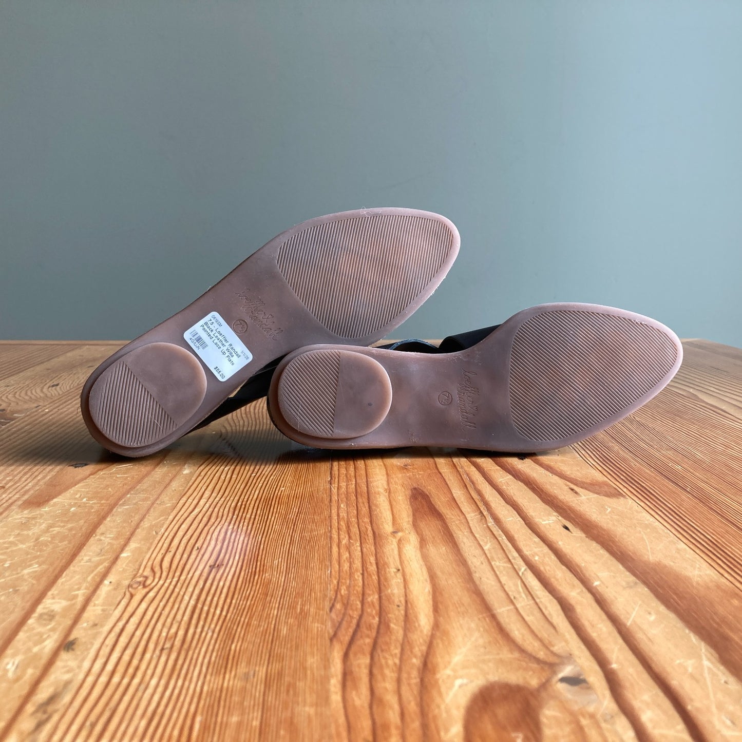 7.5 - Loeffler Randall Black Leather Willa Pointed Lace Up Flats Shoes 0619SM