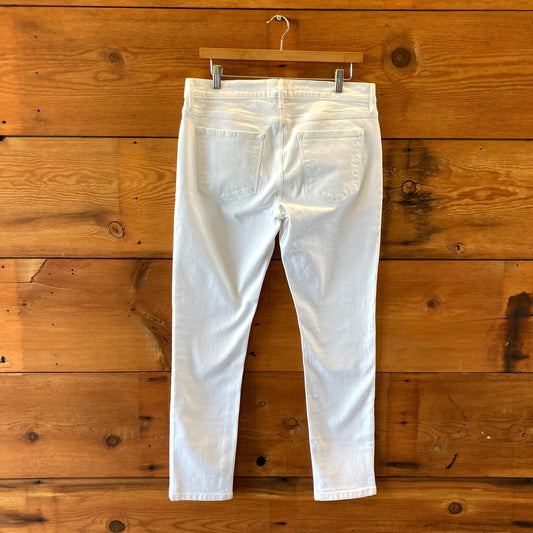 Frame White Stretch Denim Le Garcon Straight Leg Jeans - Size 28 - 4427SC