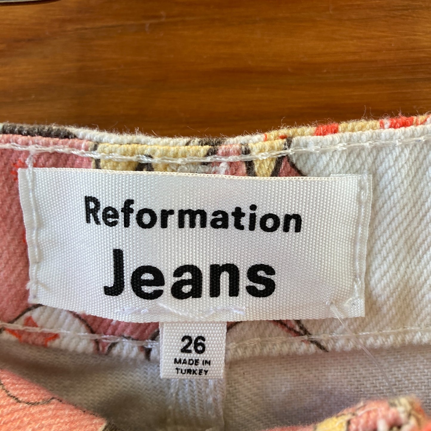 Reformation Comic Book Print High Rise Straight Leg Jeans - Size 26 - 0716MD