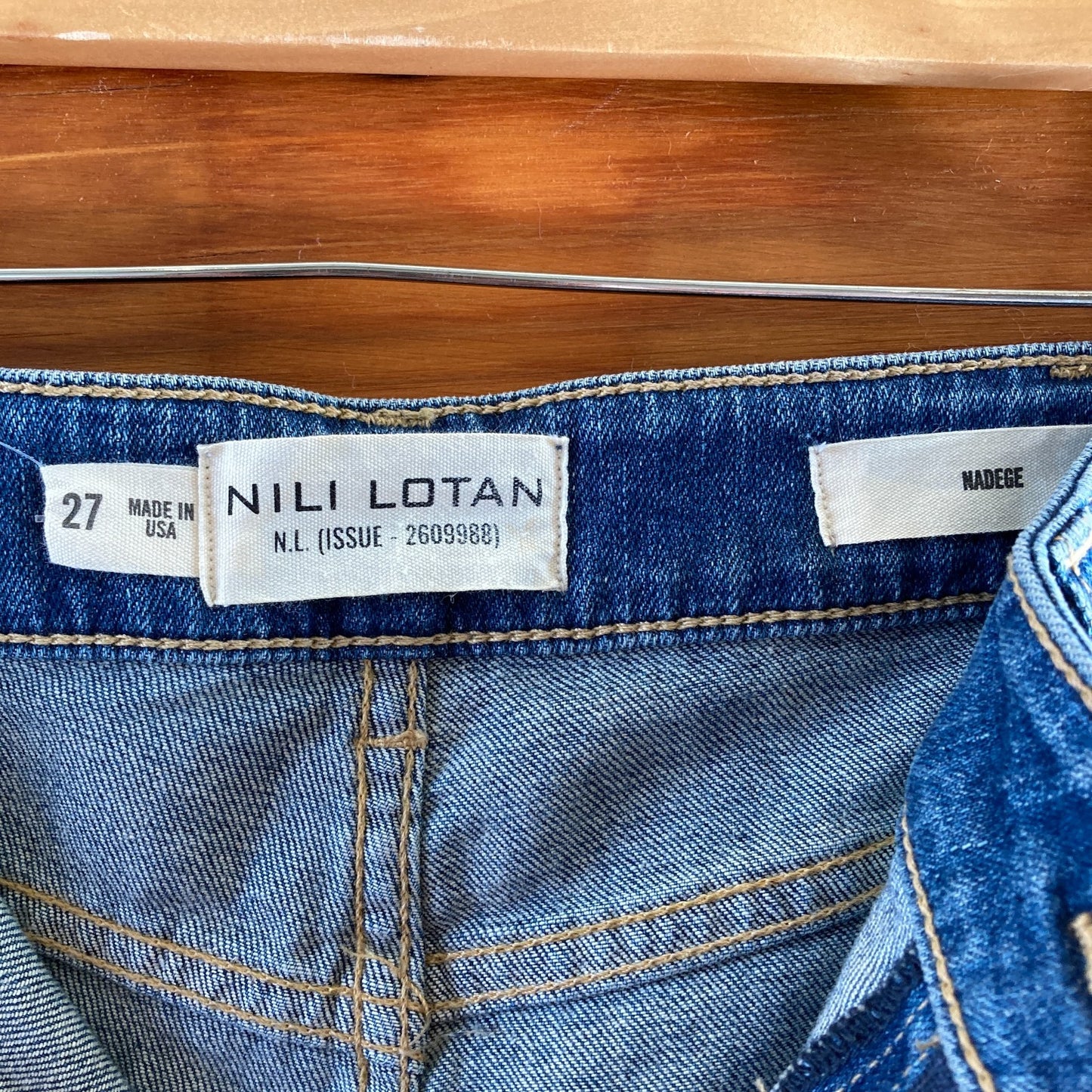 27 - Nili Lotan $450 Medium Wash Nadege High Rise Womens Flare Leg Jeans 3333MC