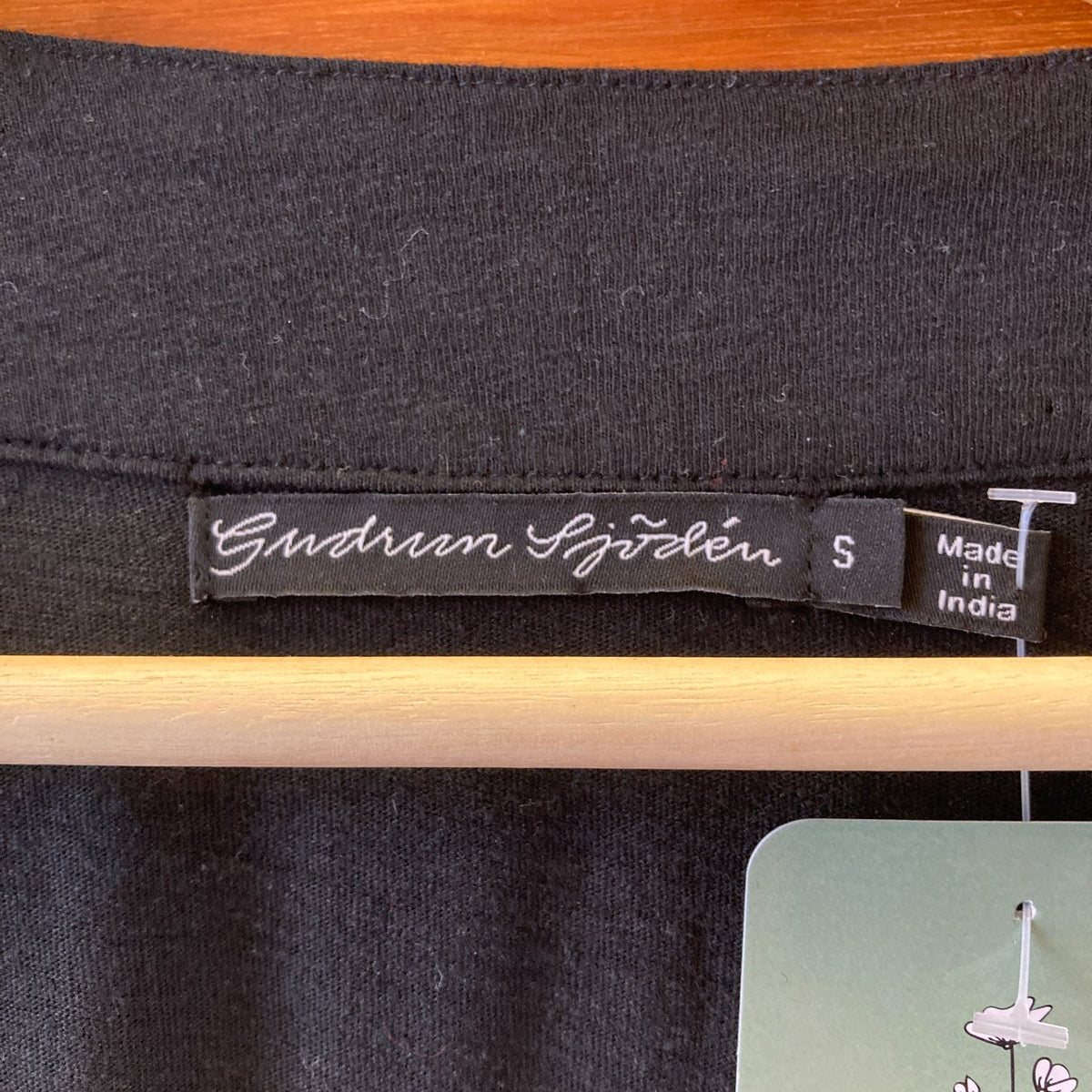 Gudrun Sjoden Black Long Sleeve Wrap Linen Cotton Blend Dress - Size S - 0320JS