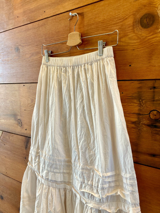 Christy Dawn White Tiered Gabrielle Organic Cotton Skirt - Size XS - 0312IG