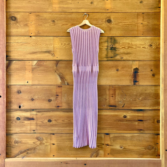 Varley Anthropologie $168 Blush Rose Knit Midi Tank Dress - Sz L - NEW - 0523HS