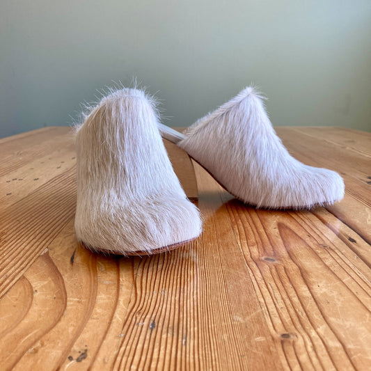 Rachel Comey $450 Pony Hair Wooden Heel Bose Clogs Shoes Slides - Sz 7 - 1125EA