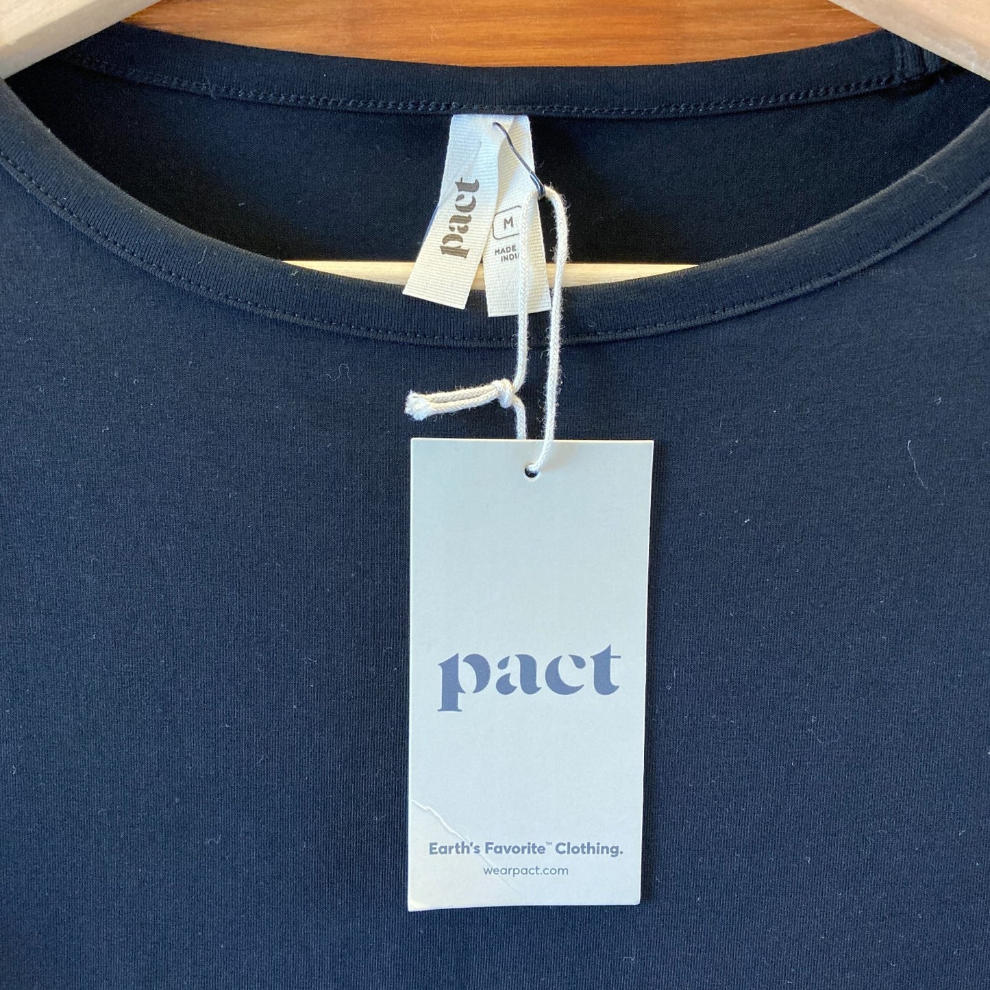 Pact Black NEW Short Sleeve Fit & Flare Organic Cotton Dress - Size M - 0323AP