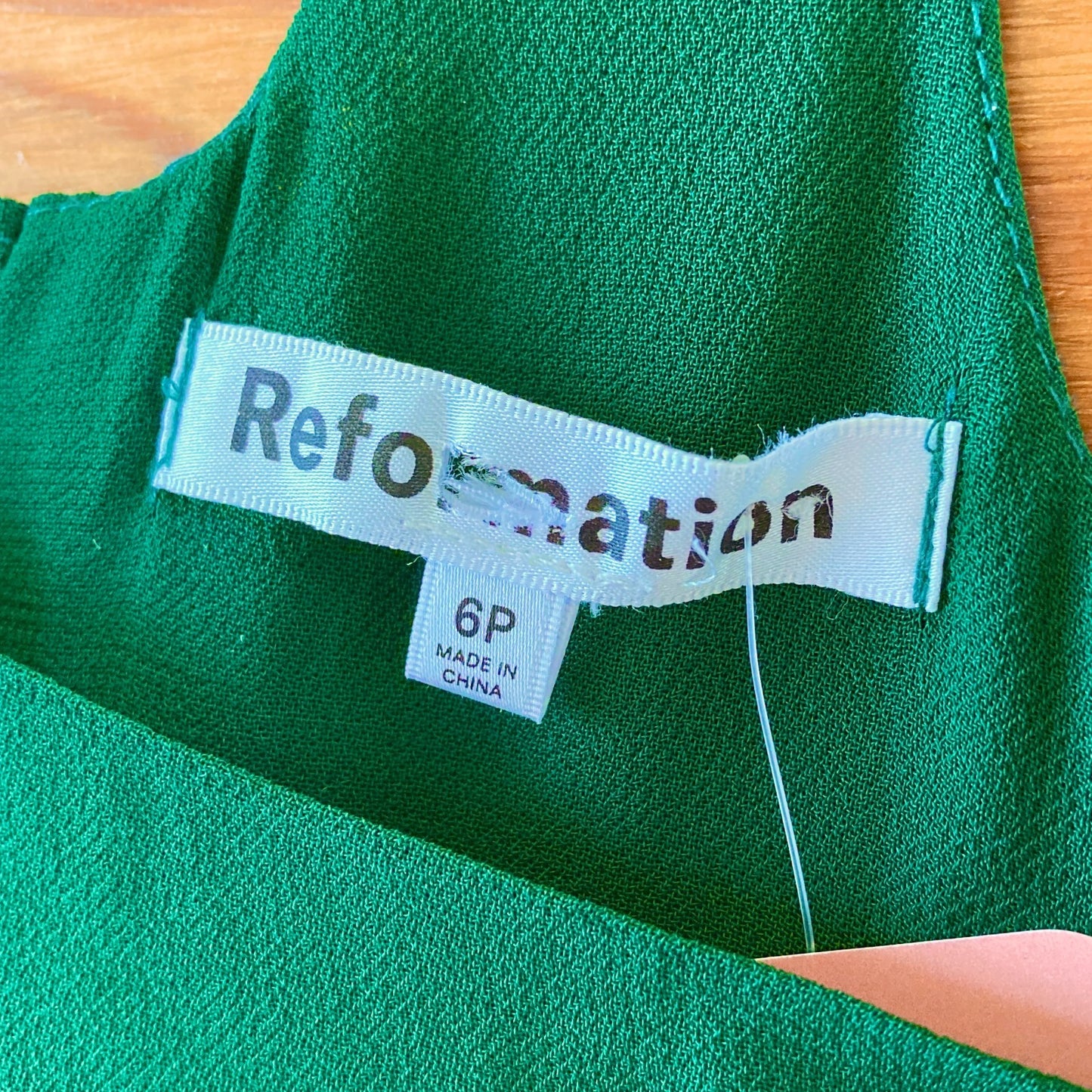 6P - Reformation Emerald Green Sleeveless High Slit Midi Cocktail Dress 1227MS