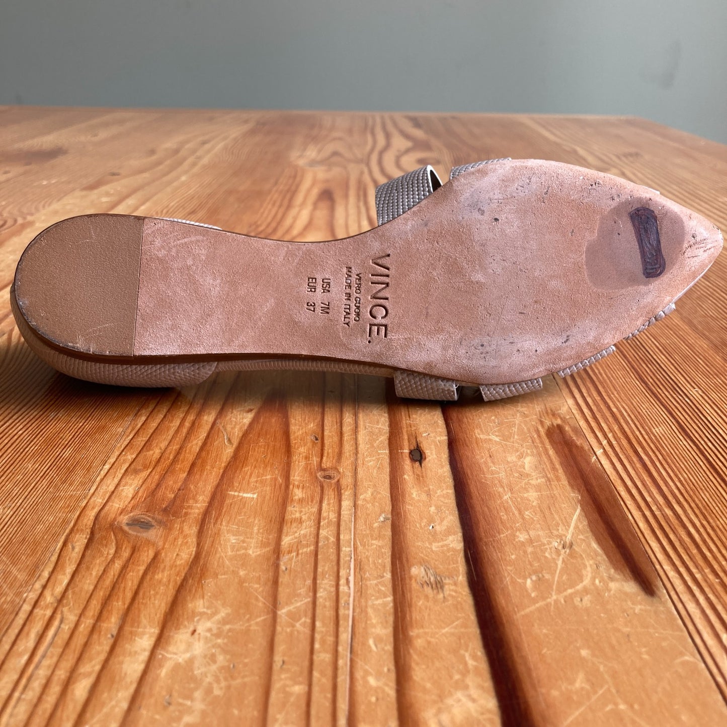 Vince Light Gray Fisherman D'orsay Neves Sandals Shoes - Size 7 - 0531AF