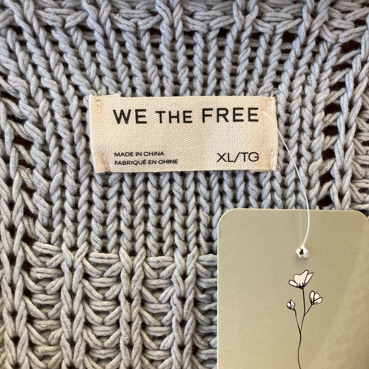 We the Free People $148 Gray Knit Pullover Sweater - Size XL - NEW - 1122CT