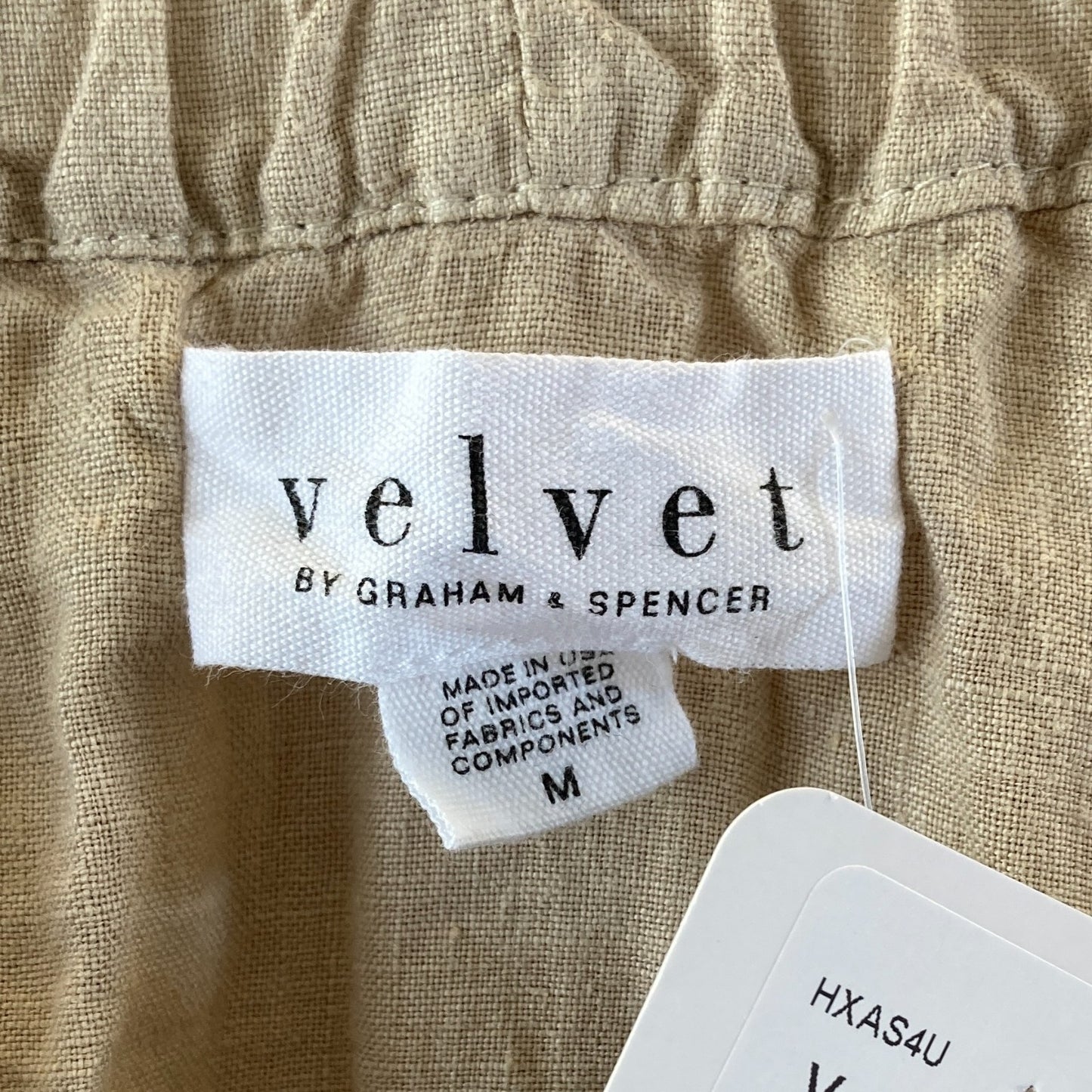 Velvet Graham & Spencer Tan Linen Drawstring Maxi Skirt - Size M - 4427SC