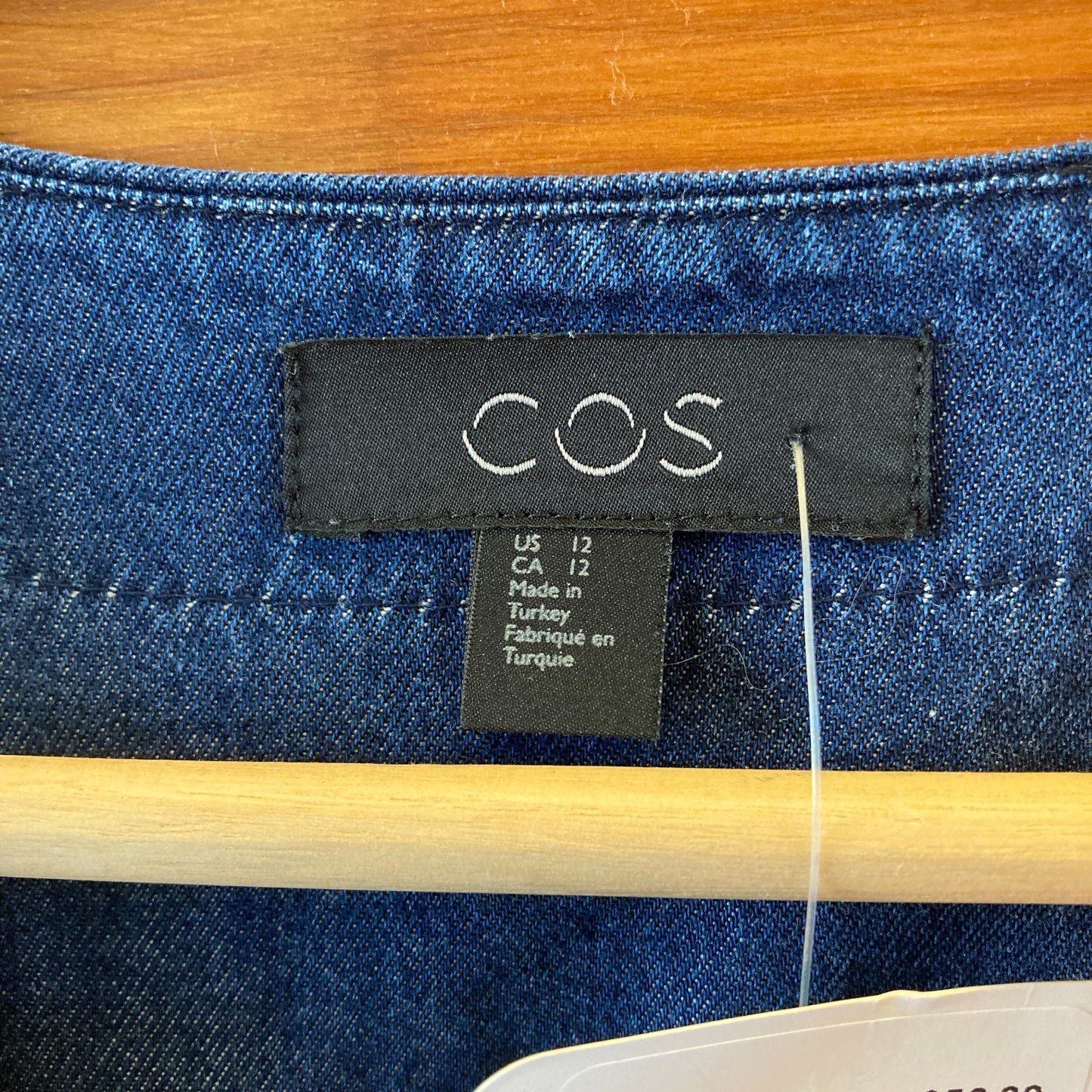 COS Dark Wash Denim Button Front Short Sleeve Shirt Dress - Size 12 - 1228KM