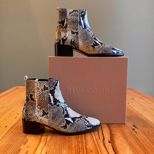39 / 8 US - Rivecour $400 Python Botinnes No. 408 Ankle Boots NEW w/ Box 0605MH