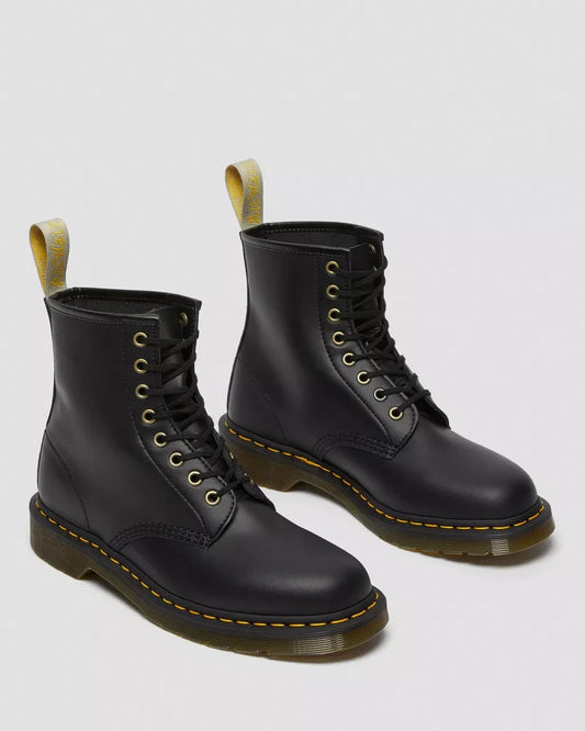 7 - Dr. Martens Black Vegan Leather 1460 Felix Combat Boots 0410KB