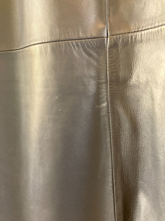 Tela $695 Midnight Blue Lamb Leather Vanda Wide Leg Pants - Size L - NEW 4427SC