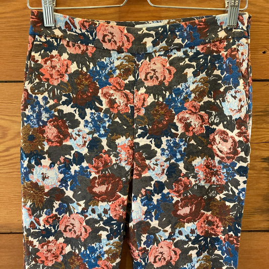 Sezane Floral Jacquard Tapestry Straight Leg Trouser Pants - Sz 36 / 4 - 0223LA
