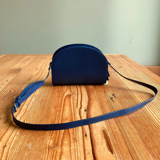 Quince Cobalt Blue Crossbody Dome Leather Bag - 0730RH