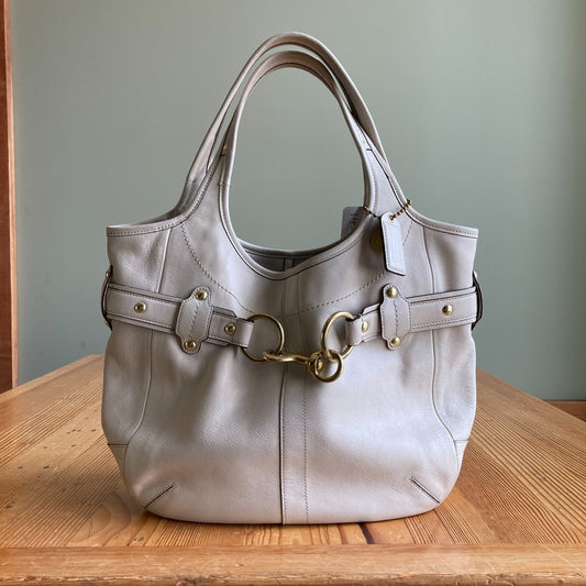 Coach Vintage Legacy 11265 Ivory White Leather Handbag Purse - 0801SM