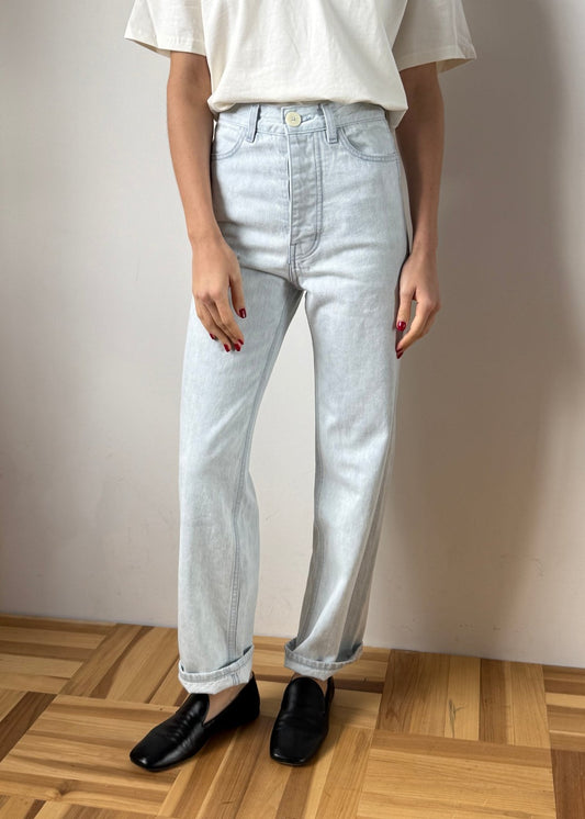 Jesse Kamm $425 Light Wash High Waist Button Fly 225 Cowboy Jeans - Sz 6- 0611AJ