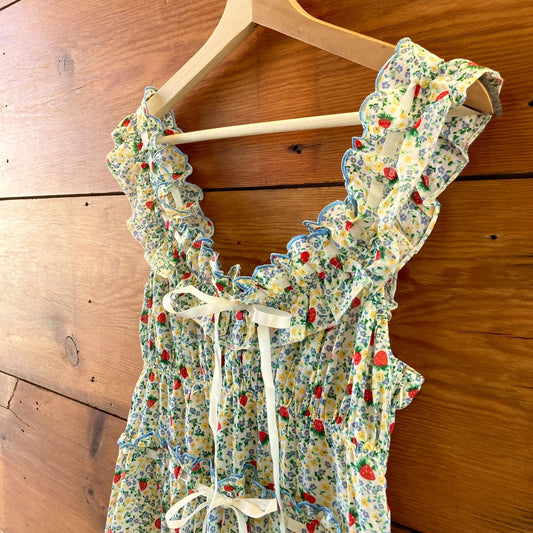 For Love & Lemons Floral Strawberry Print NEW Kiss Dress - Size S - 0313SH