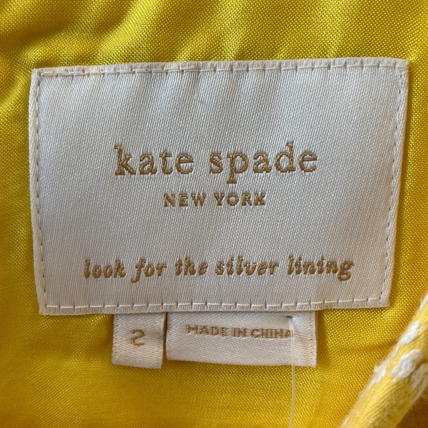 Kate Spade Yellow White Hilary Sleeveless Sweetheart Dress - Size 2 - 0702AS