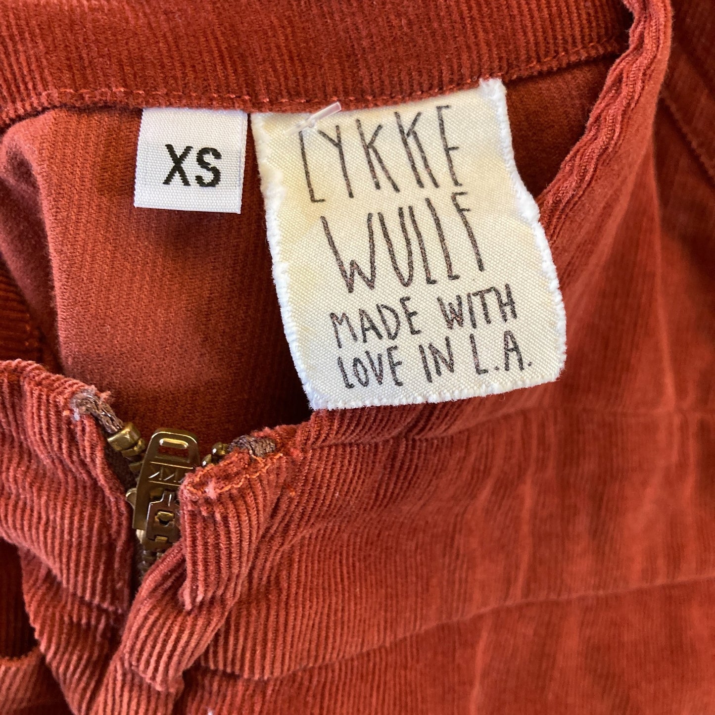 XS - Lykke Wullf Red Corduroy Bib Corduroy Dusty Straight Crop Overalls 0312IG