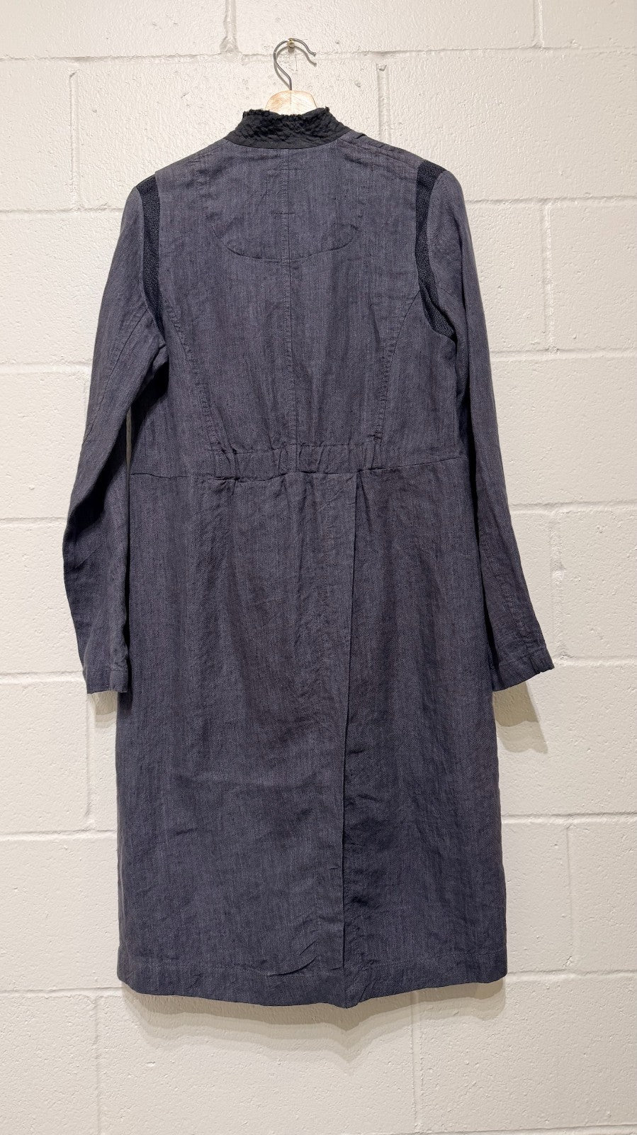 Pas De Calais Gray Linen Button Front Jacket - Size 36 / M - 0514SU