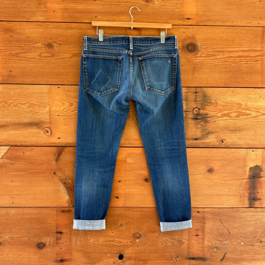28 - Rag & Bone The Dre Medium Wash Cuffed Button Fly Womens Jeans 0708RC