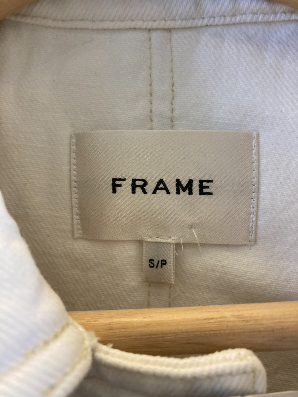 Frame $448 Au Natural Clean White Button Up Swing Jacket - Size S - NEW - 4427SC