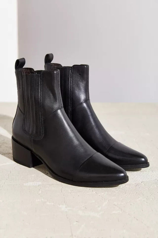 Vagabond Black Smooth Leather Marja Ankle Boots - Size 39 / 9 - 0511DR