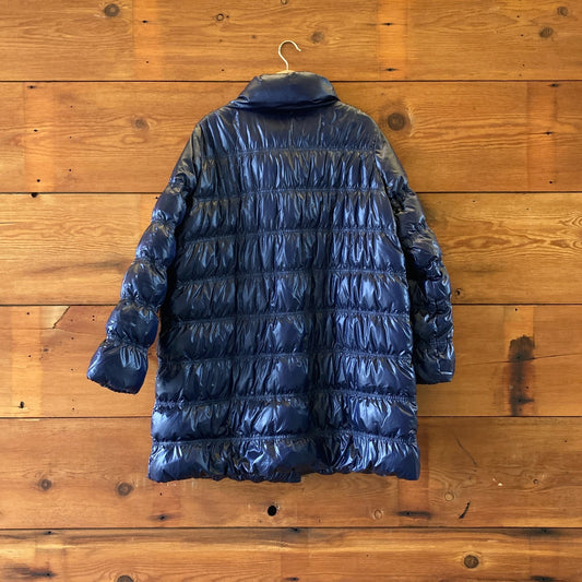 XL - Eileen Fisher $498 Midnight Blue Quilted Ruched Puffer Jacket Coat 0217RC