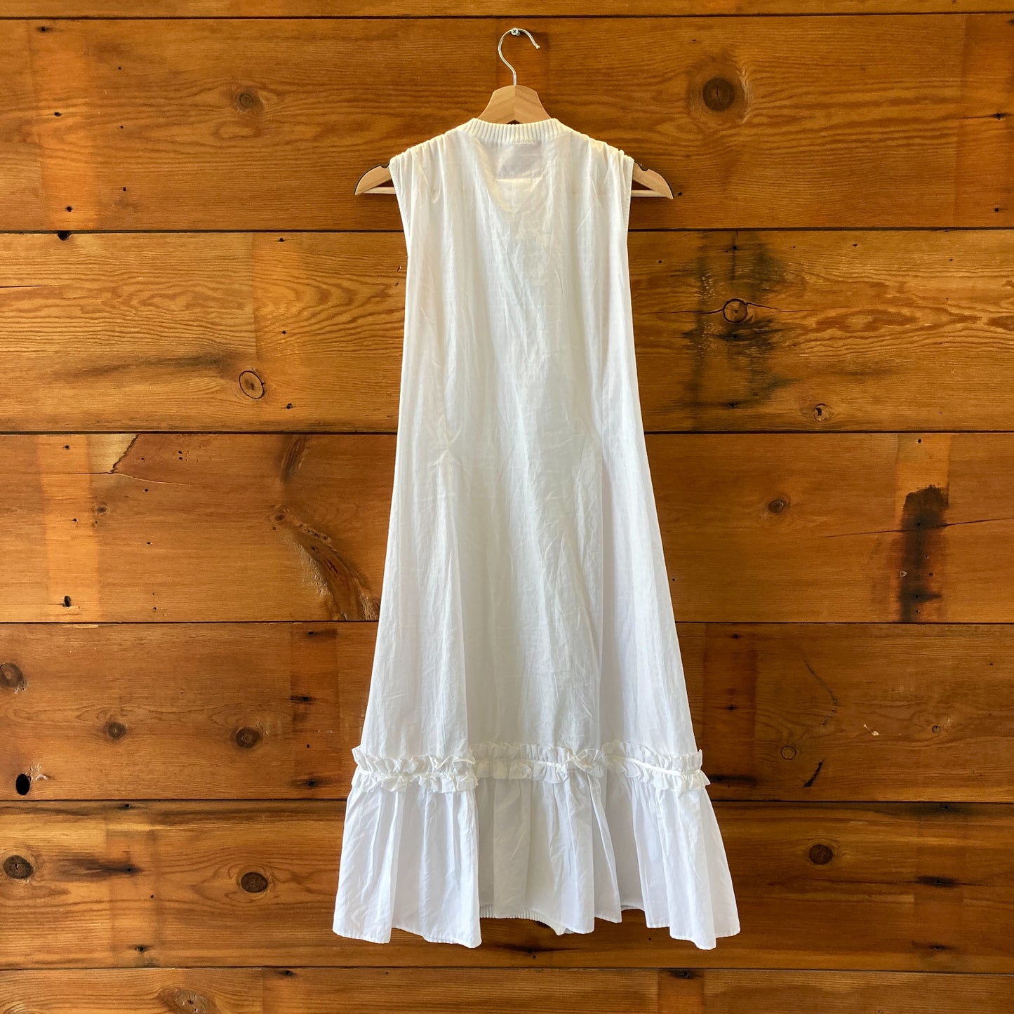 MM6 Maison Martin Margiela White Ribbed Midi Dress - Size 42 / L - 1016SS