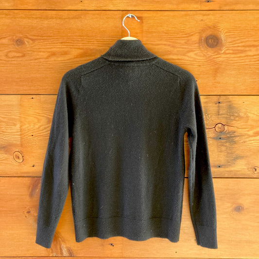 XS - Quince Black Turtleneck 100% Mongolian Cashmere Womens Sweater 0104RM