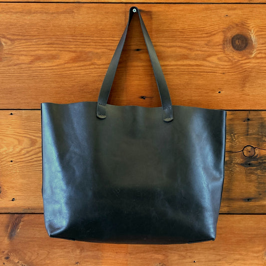 Tribe Alive Black Leather Large Carryall Tote Bag Shoulder Purse 0918NK