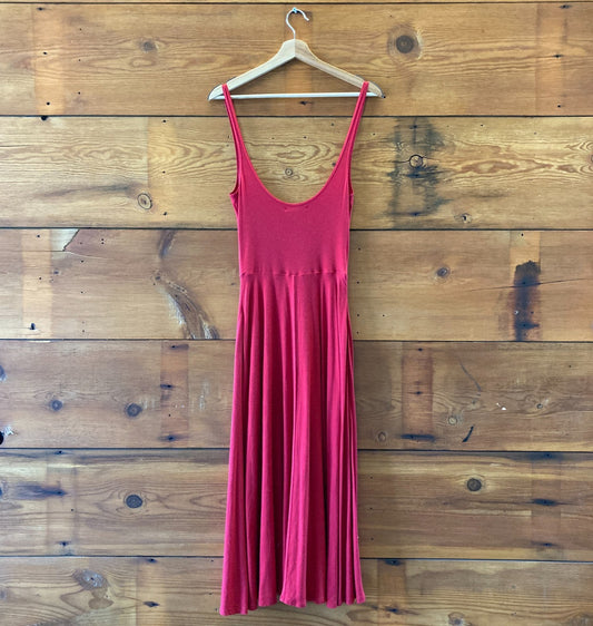 Reformation Red Sleeveless 100% Tencel Midi Length Rou Dress - Size S - 0307TC