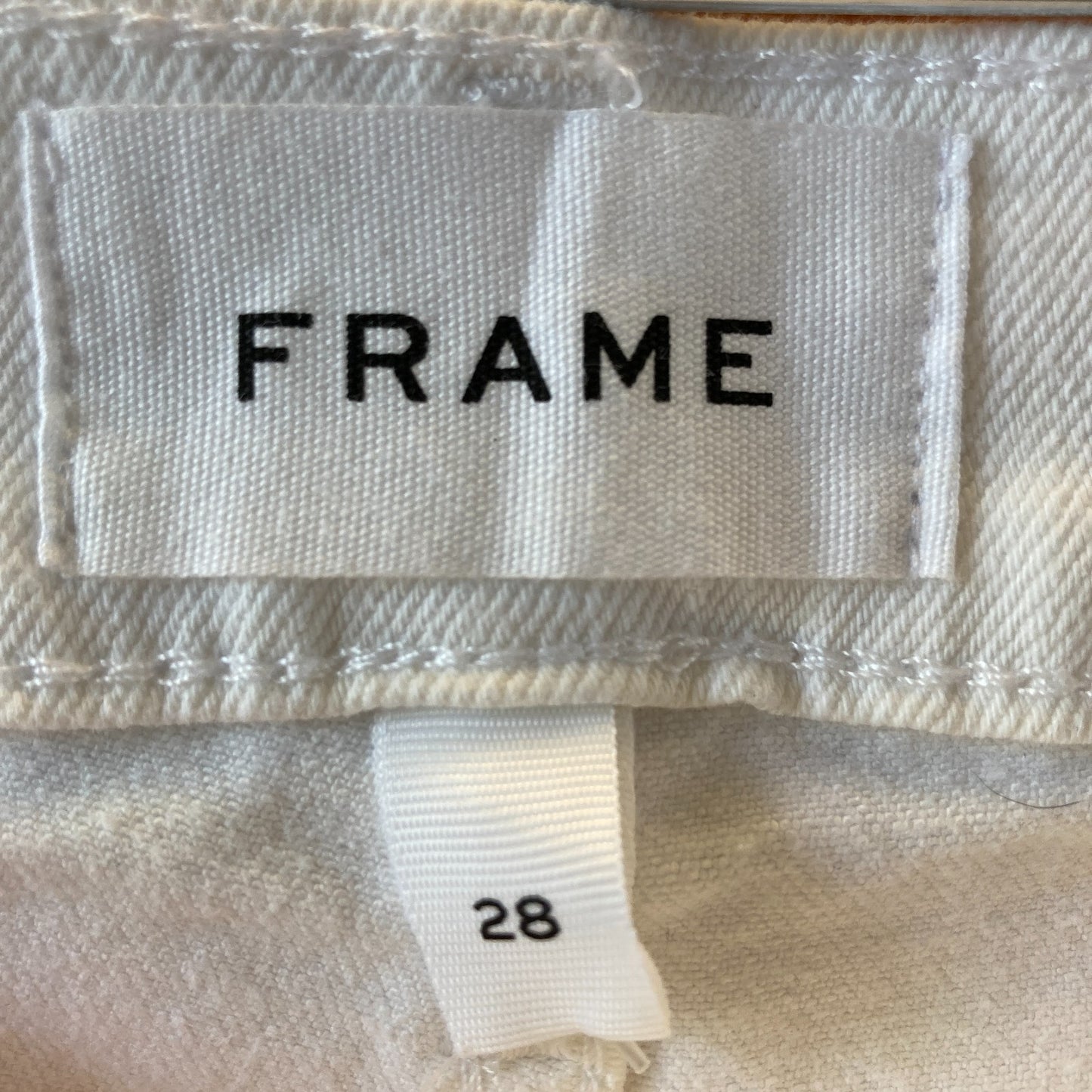 Frame White Stretch Denim Le Garcon Straight Leg Jeans - Size 28 - 4427SC