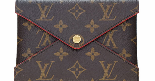 Louis Vuitton Monogram Coated Canvas Pochette Kirigami Red Medium Wallet 0222JL