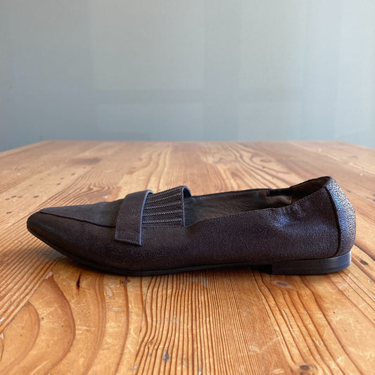 Brunello Cucinelli Brown Leather Loafers Shoes - Size 38.5 / 8.5 - 1217RM