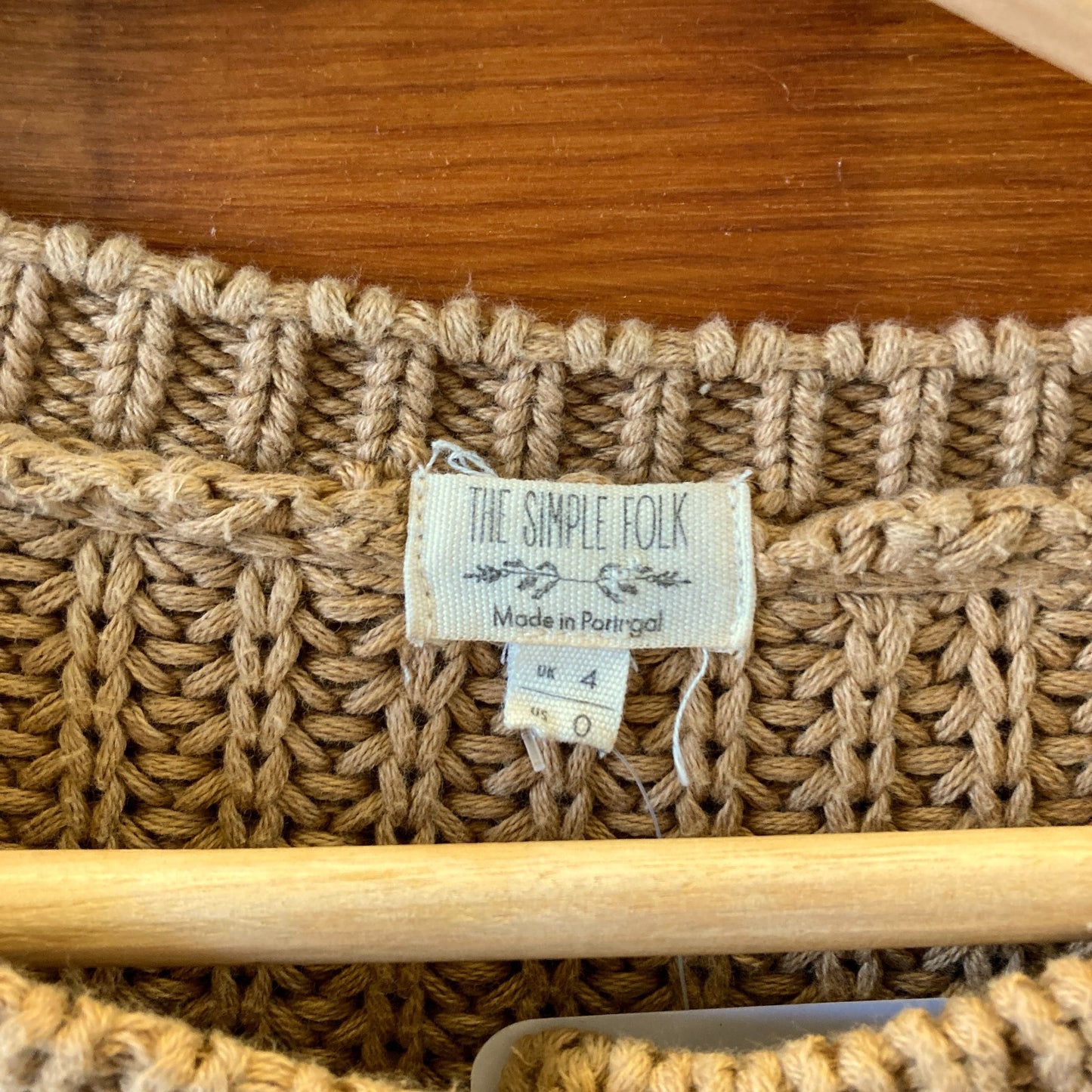 0 / XS - The Simple Folk Brown Organic Cotton Loose Fit Cardigan Sweater 1025TM