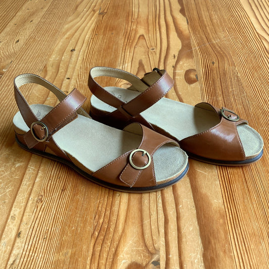 Dansko Tan Leather Adjustable Strap Candace Sandals - Size 39 / 8.5 - 9 - 0730RH