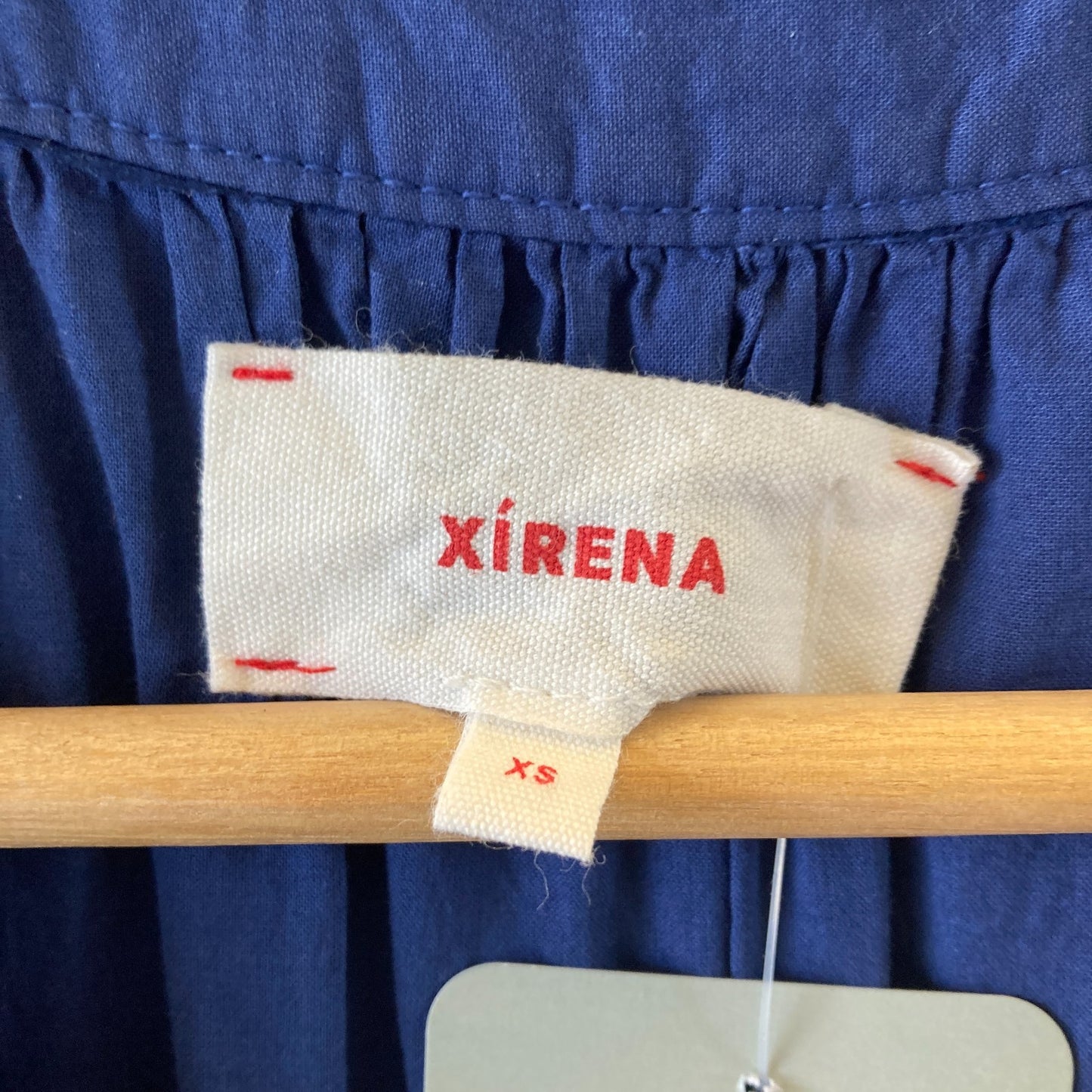 XS - Xirena Capri Blue Long Sleeve Tiered V-Neck Cotton Vie Dress 0325MR