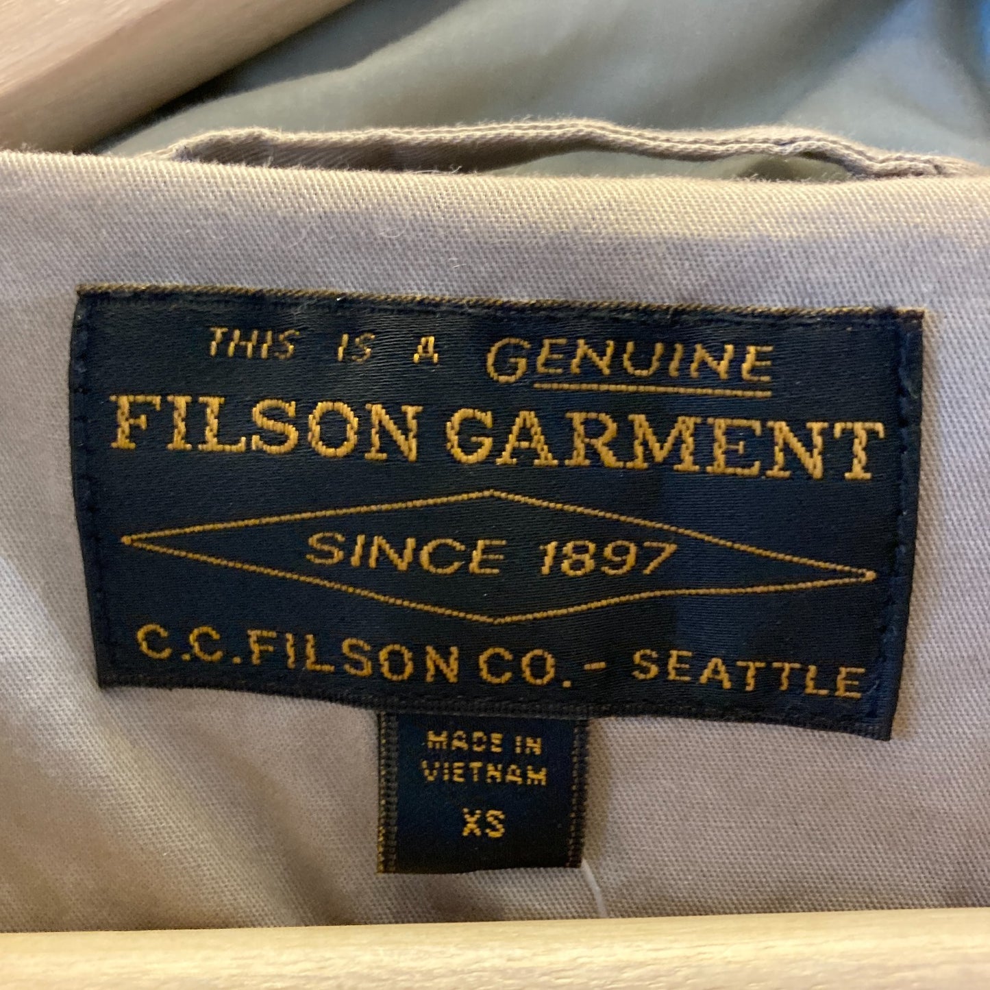 Filson Light Tan Gray Waxed Down Womens Barn Coat Jacket - Size XS - 0312IG